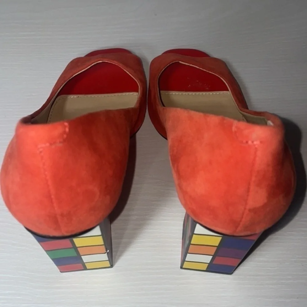 Katy Perry Rubix Cube Chunky High Heel The Caitlin Pop Art Trendy Peep Toe Shoes
